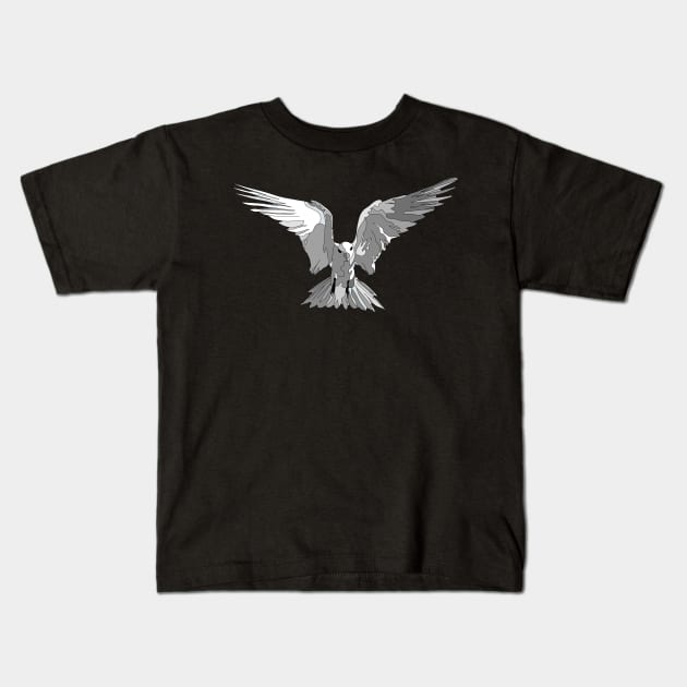 Angel Bird Black and White Kids T-Shirt by AYar